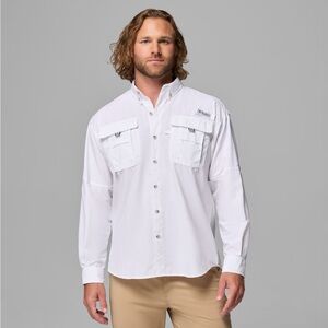Columbia PFG Bahama II Long Sleeve Mens L White NWT